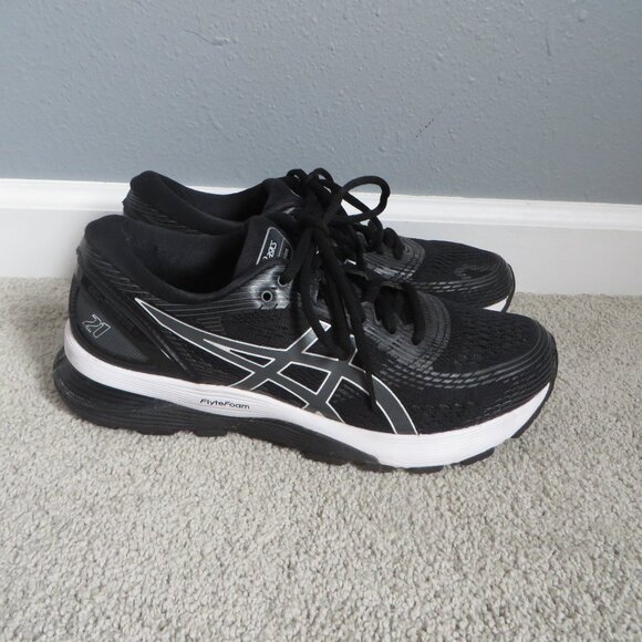 Asics womens gel nimbus 21 running shoes size 9 black/white - Picture 2 of 10